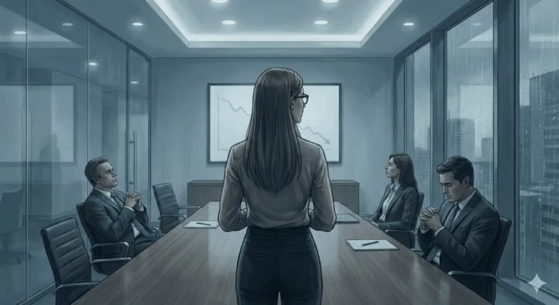 Moment of silence in meeting room after presenting difficult UX research findings